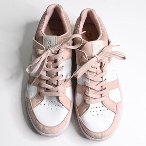 Women’s Blush Pink and White Low-Top Sneakers